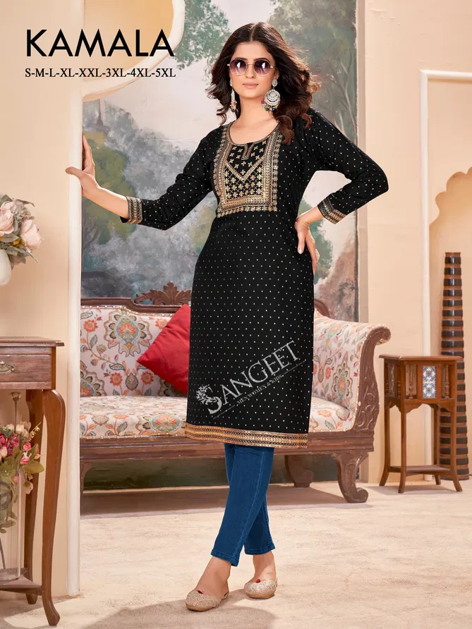 Kamala By Sangeet Rayon Embroidery Kurti Wholesale Online